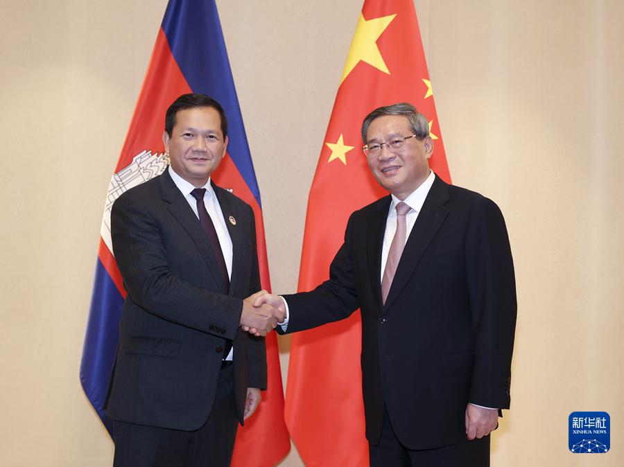 李强会见柬埔寨首相洪玛奈_中国网