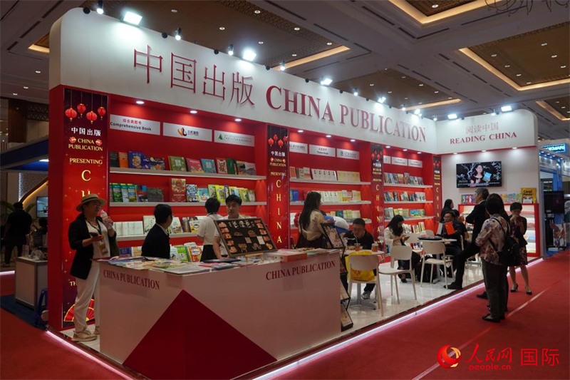 中国出版代表团展台。人民网记者曹师韵摄