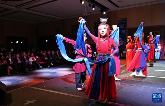 6月7日,演员在澳大利亚悉尼举行的“多文明、多民族联欢会”上表演中国民族舞蹈。新华社记者 龚兵 摄